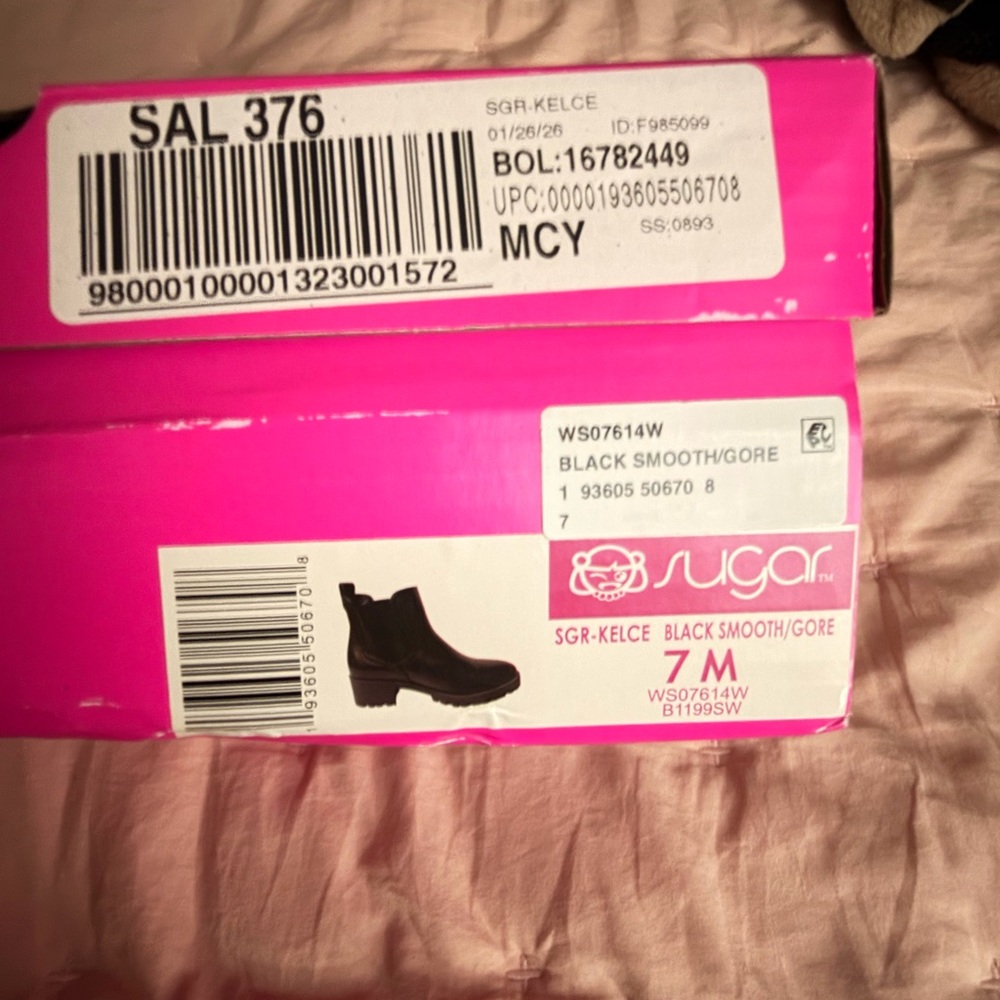 Sugar Black Chelsea Lug Sole Ankle Boots - Picture 6 of 6